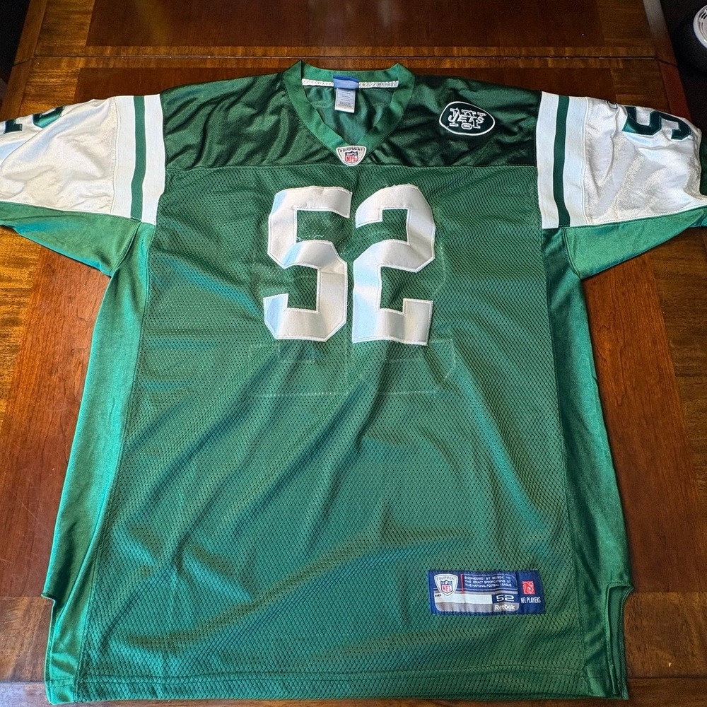 Reebok New York Jets Harris #52 NFL Football Jersey Green Size 52 On-Field